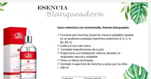 Suero Blanqueador Con Esencia Humectante
