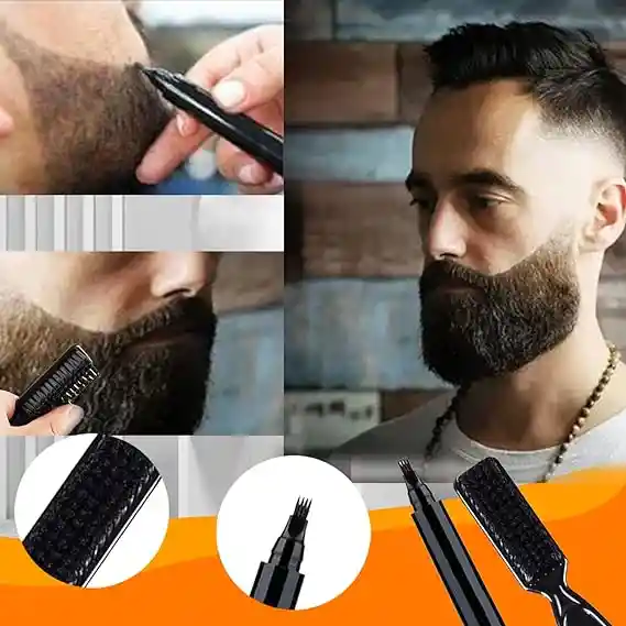 Lapiz De Barba + Cepillo Barba Perfecta En Minutos