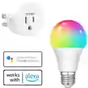 Combo Bombillo Inteligente Led + Tomacorriente Inteligente Alexa