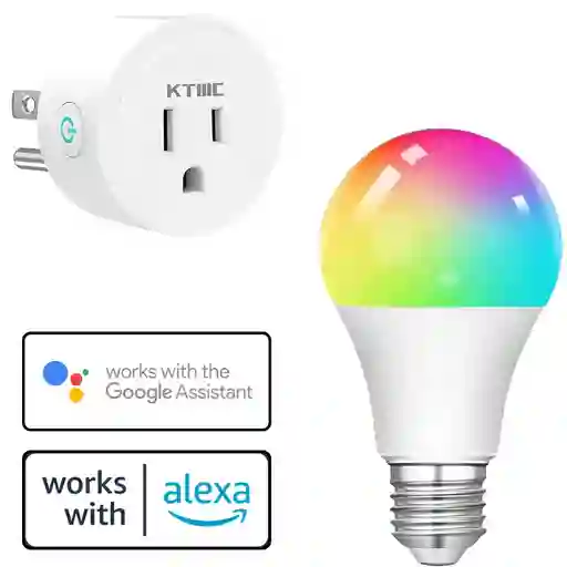 Combo Bombillo Inteligente Led + Tomacorriente Inteligente Alexa