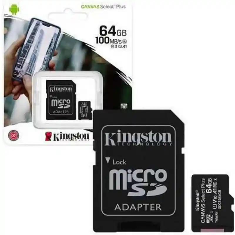 Microsd Sdhc 64 Gb Kingston Clase 10 100 Mb/s Video Hd Nueva Sellada Blister