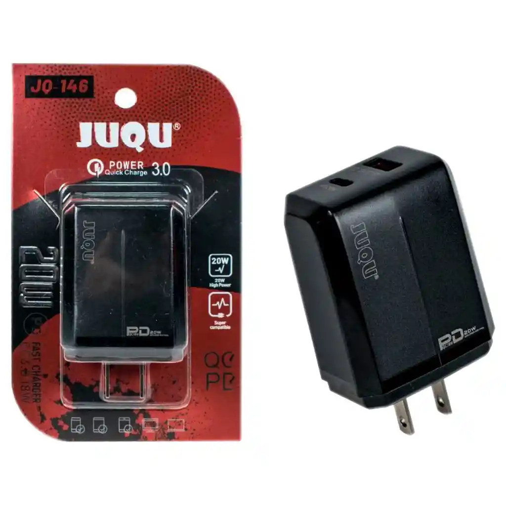 Cargador Carga Rápida Tipo C Para Samsung Xiaomi Huawei (jq-146 Negro)