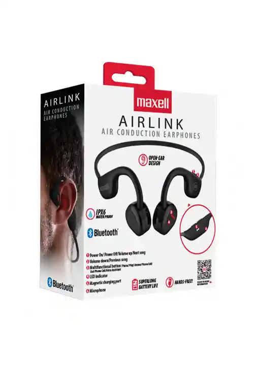 Maxell Audifo Airlink Eb-albt140 Air Conduction Black