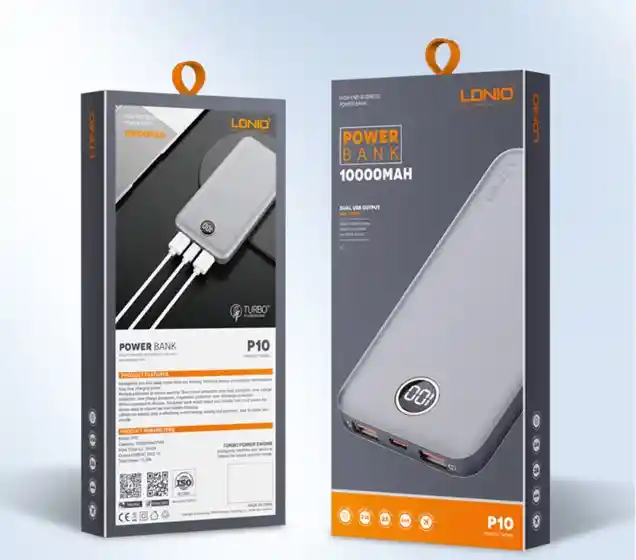 Power Bank Bateria Portatil Pantalla Led 10.000mah Ldnio-p10