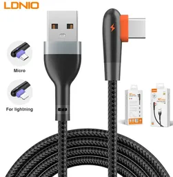 Cable Tipo Gamer 2.4a Carga Rápida Angulo 90° Turbo