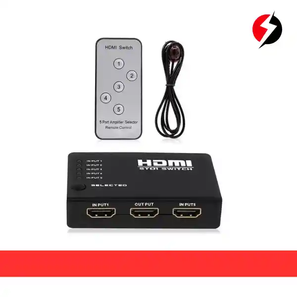 Switch Hdmi 1x5 Selector Hd 1080, 3d + Control