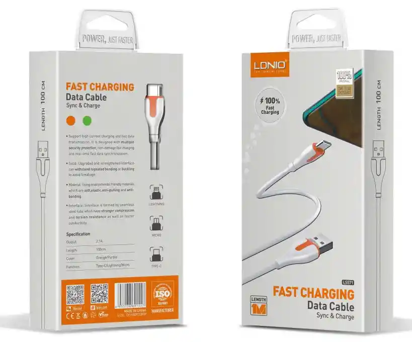 Cable De Datos Para Iphone Carga Rápida 2.1a