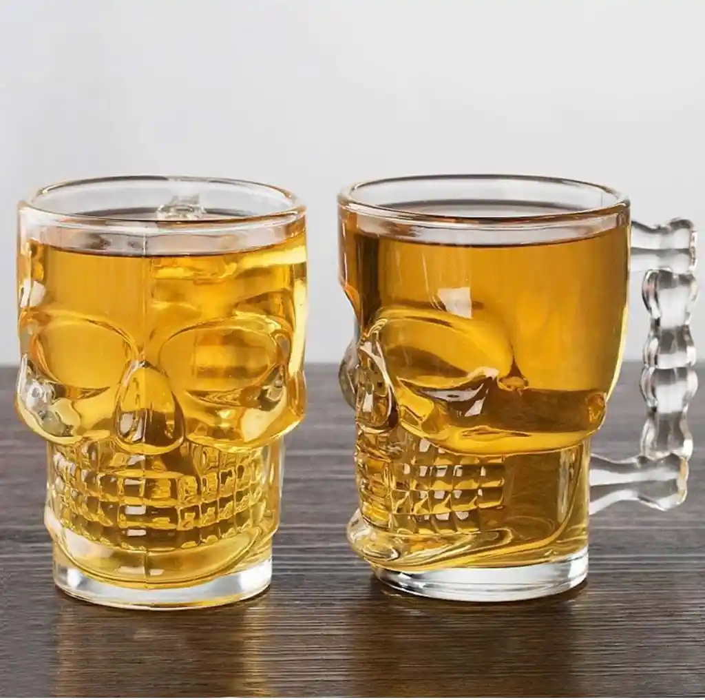 Vaso Cervecero X6 Unidades Calavera 500 Ml Jarra De Cerveza