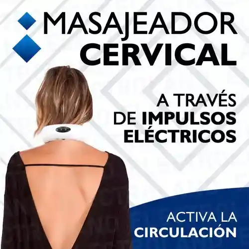 Masajeador Inalámbrico De Cuello Espalda Cervical Electrodos Color Blanco