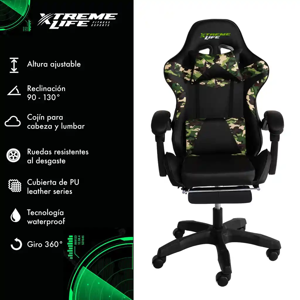 Silla De Escritorio Silla Gamer Reclinable Ergonomica 360