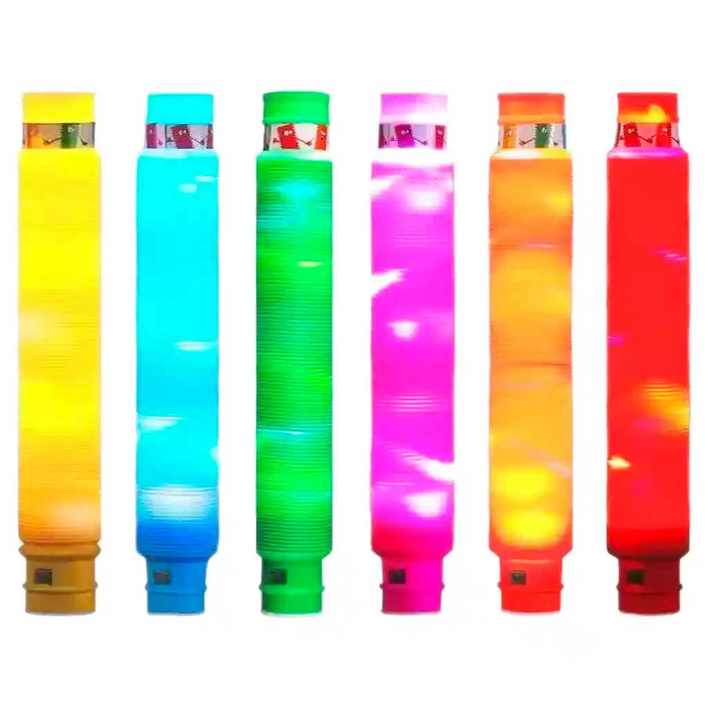 Set X12 Tubos Pitillos Pop Luces Fidget Sensorial Armable Jug