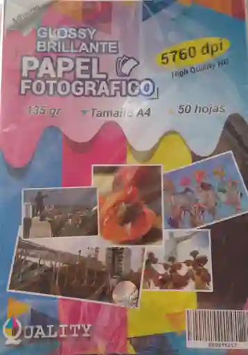 Hoja De Papel Fotografico Adhesivo Tamaño A4 Por Unidad