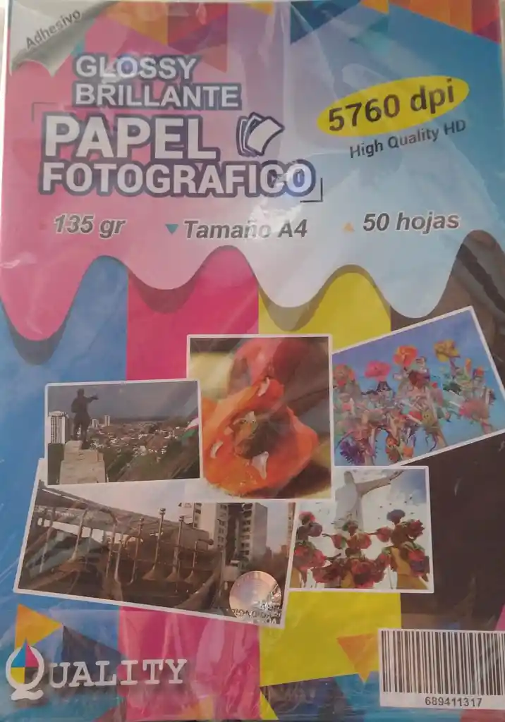 Hoja De Papel Fotografico Adhesivo Tamaño A4 Por Unidad