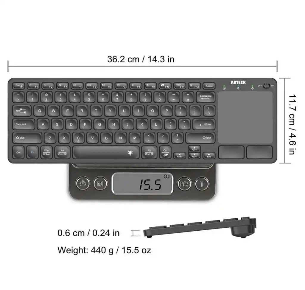 Teclado Bluetooth Rgb Arteck Hb305 | Touch Pad | Low Porfile