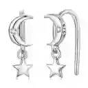 Aretes De Lujo Para Mujer Luna Y Estrella En Plata 925