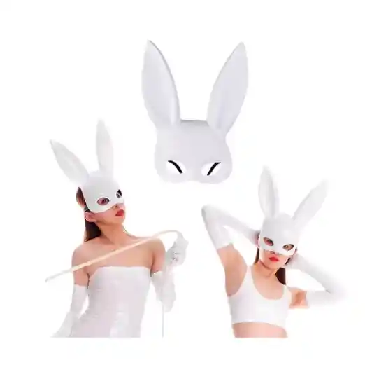 Mascara Sexy Antifaz Coneja Orejas Largas Halloween 32cm