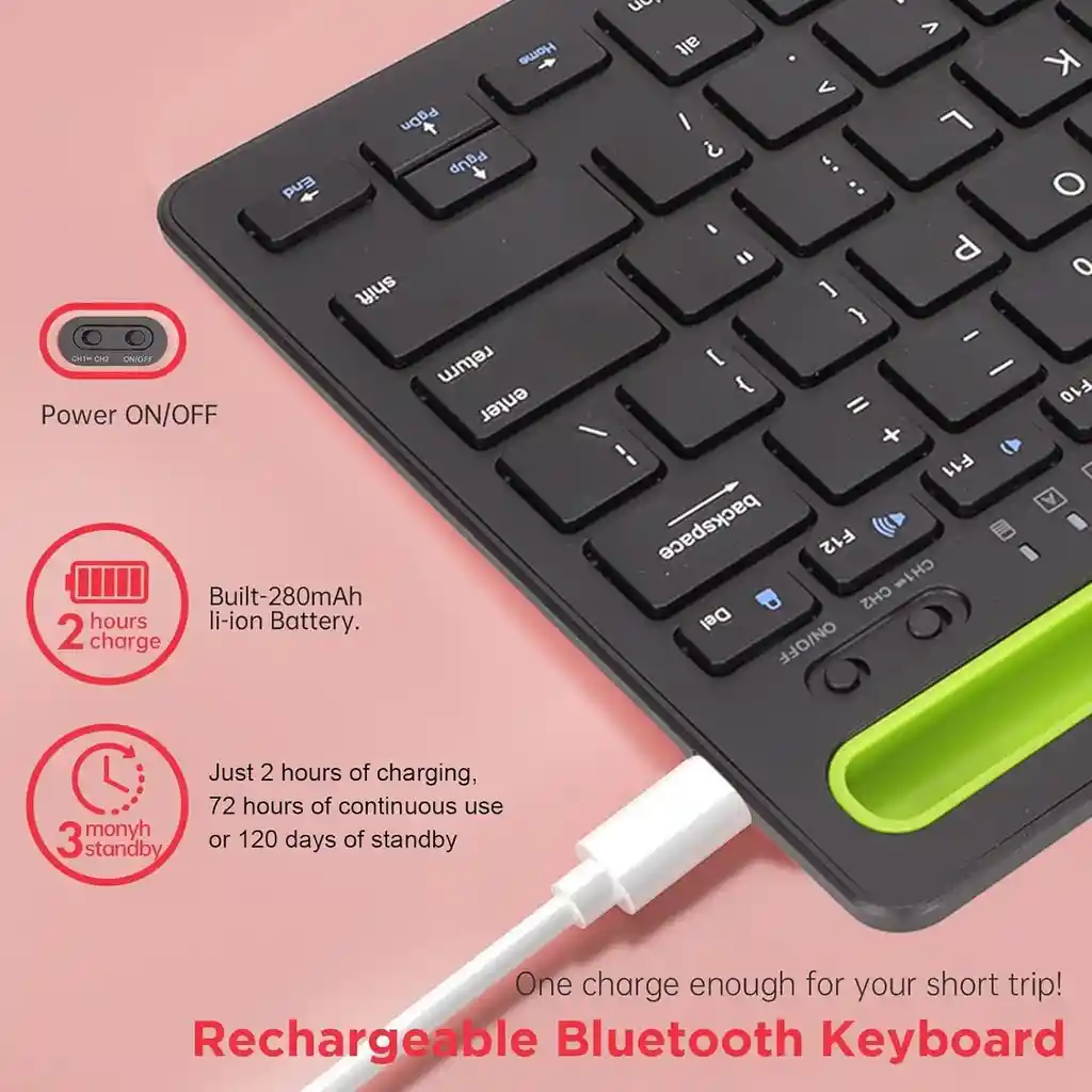 Teclado Bluetooth Low Porfile | Soporte De Tablet Y Celular