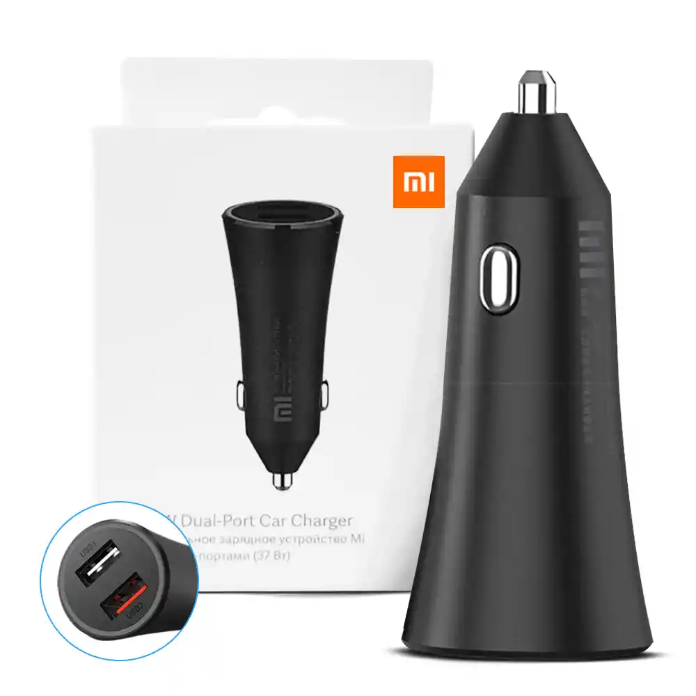 Cargador Carro Xiaomi Dual 37w Negro