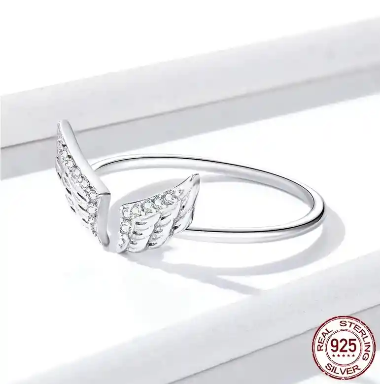 Anillo Alas Circones Ajustable Para Mujer En Plata 925