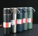 Termo 500ml Acero Inoxidable Frio/caliente + 3 Tazas Vacuum Flask Set Bolsa Regalo