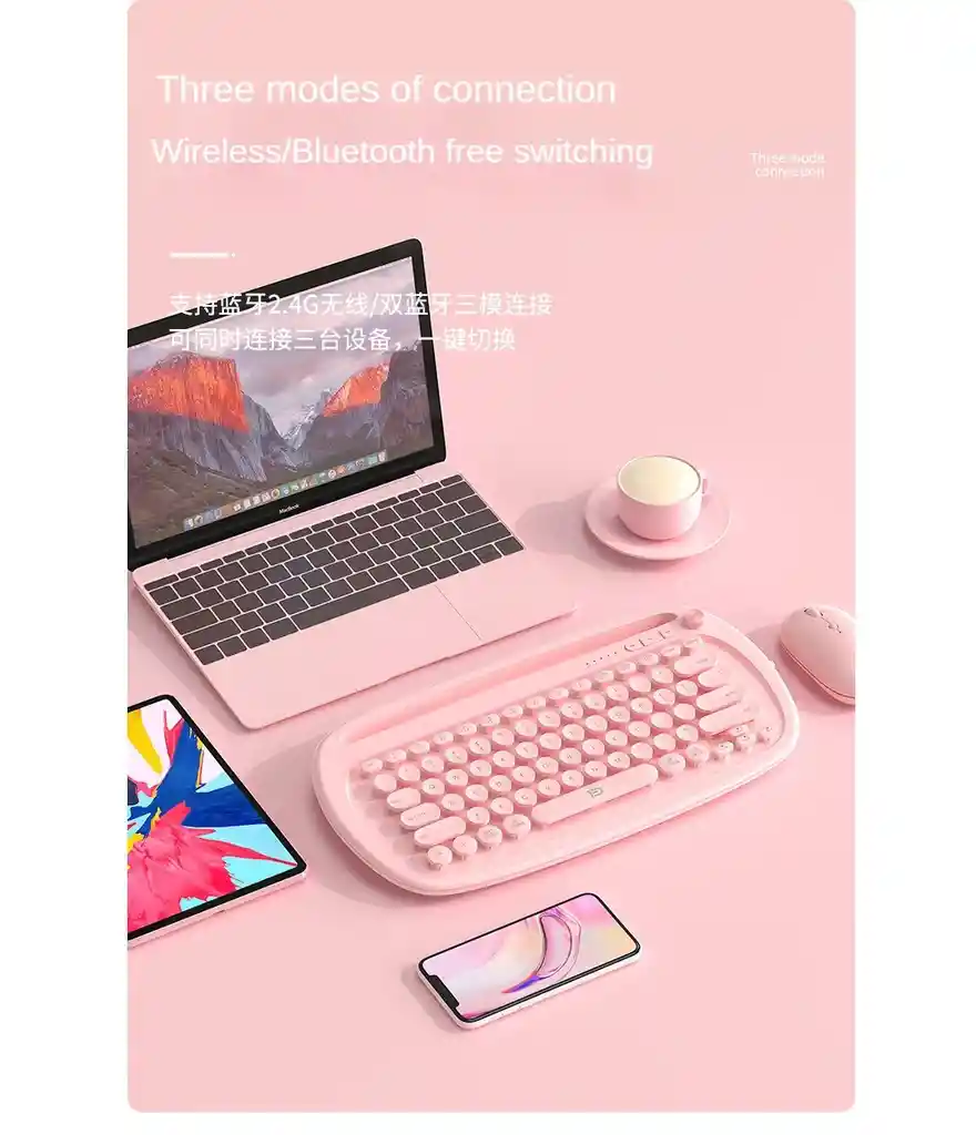 Teclado Inalambrico Fd K520t | Tecla Redonda Multicompatible