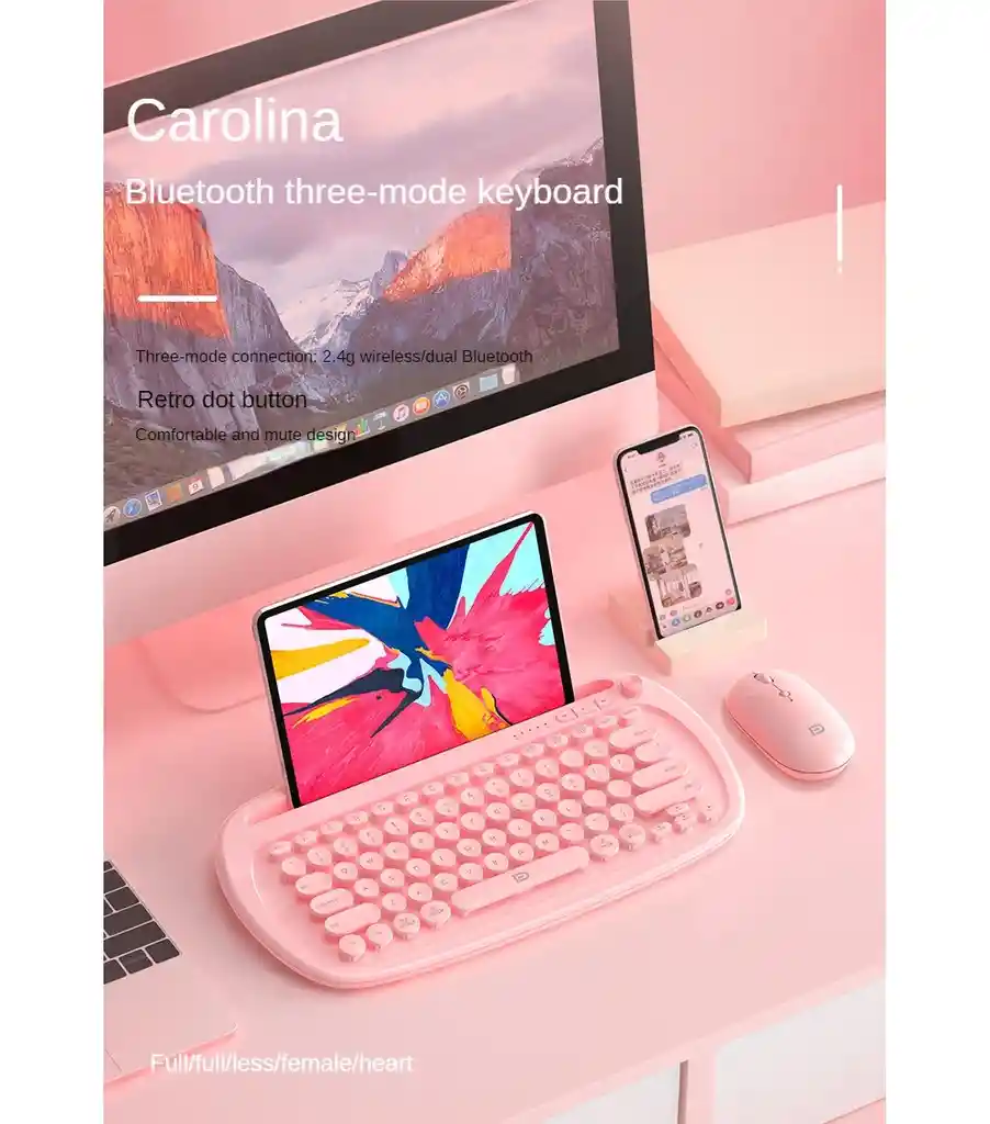 Teclado Inalambrico Fd K520t | Tecla Redonda Multicompatible