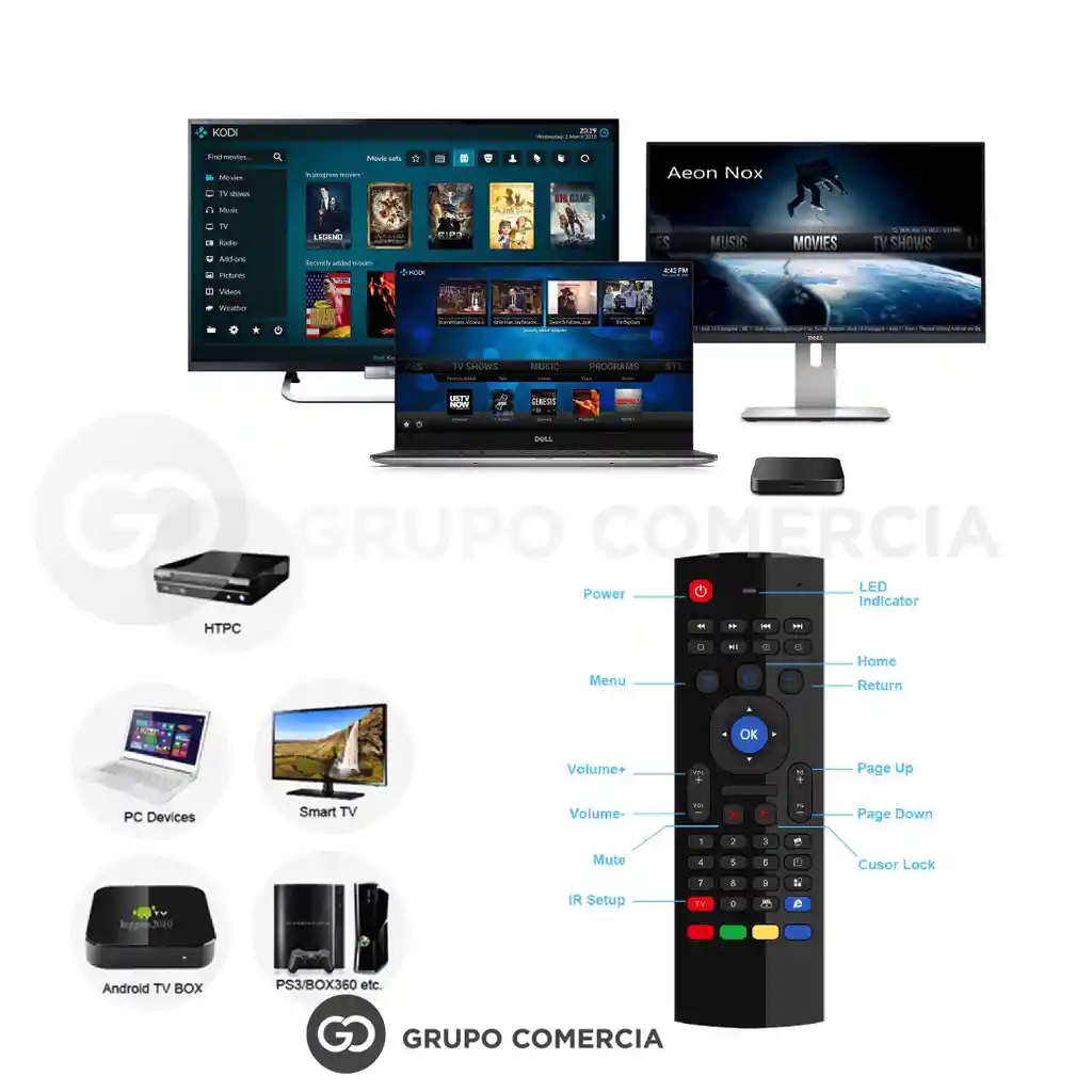 Control Teclado Air Mouse Para Smart Tv Control Remoto