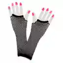 Guantes Largos Malla Mujer Disfraz Halloween Rock Punk (negro)