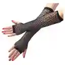 Guantes Largos Malla Mujer Disfraz Halloween Rock Punk (negro)