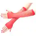 Guantes Largos Malla Mujer Disfraz Halloween Rock Punk Rojo