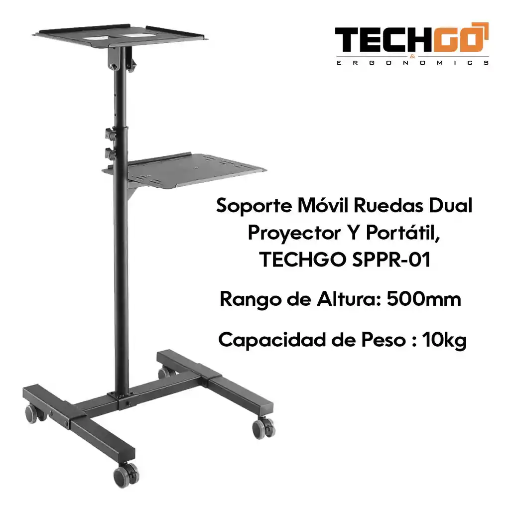 Soporte Móvil Con Ruedas 2en1 / Proyector + Portátil, Techgo Sppr-01