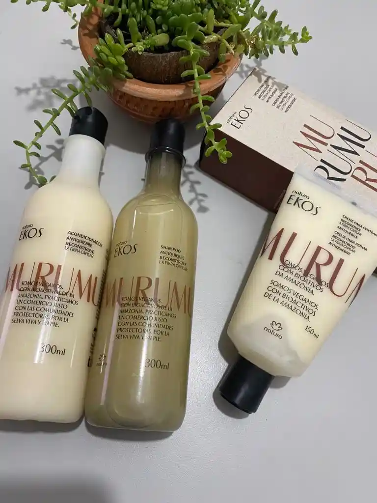 Kit Murumuru Shampoo, Acondicionador Y Crema Para Peinar + Bolsa Regalo Natura.