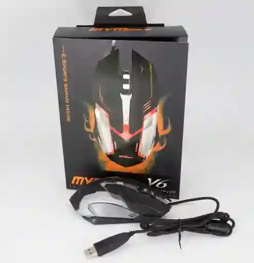Mouse Gamer Mymobile V6 Con Luces Led Cable Usb 6 Botones 2400 Dpi