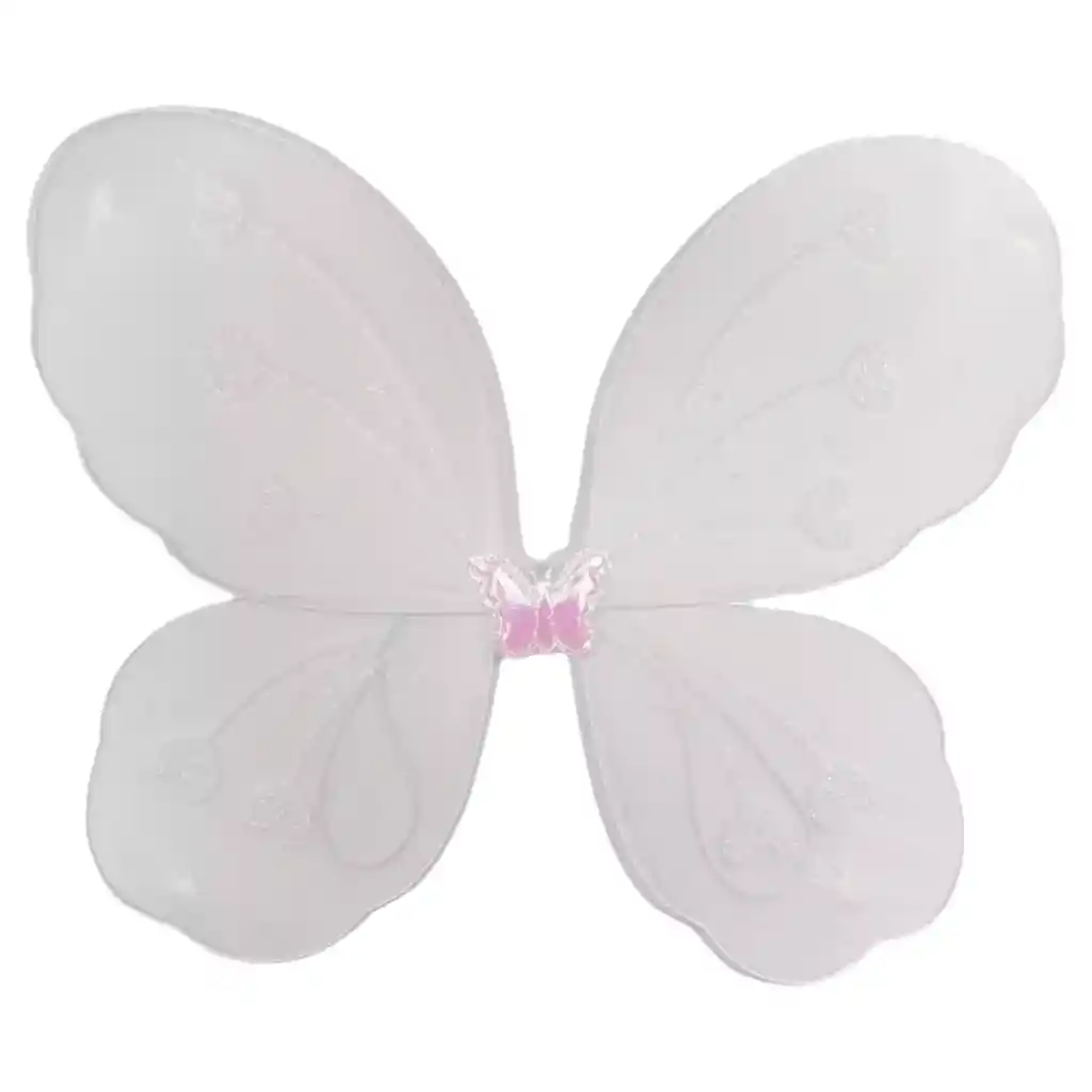 Disfraz Mariposa Alas + Tutú Falda Diadema Varita Niñas Halloween Blanco