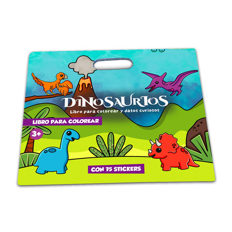 Libro Para Colorear Dinosaurios Stickers Y Datos - Rappi