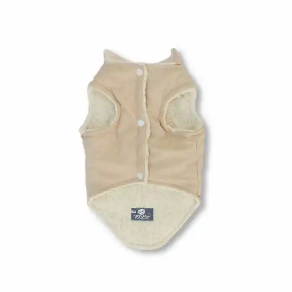 Chaleco 5xl Beige Doble Faz Borrego Marfil