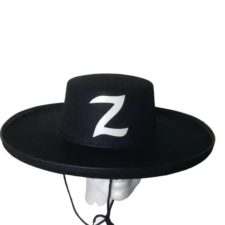 Sombrero El Zorro Bandido Fino Disfraz Elegante Halloween 30cm