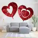 Kit X2 Globos Metalizados Corazón 90cm Decoración Amor Fiest