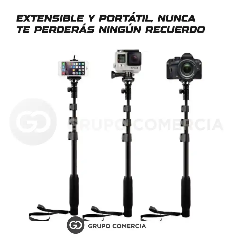 Palo Selfie Extra Largo 125 Cm Ajustable Con Bluetooth