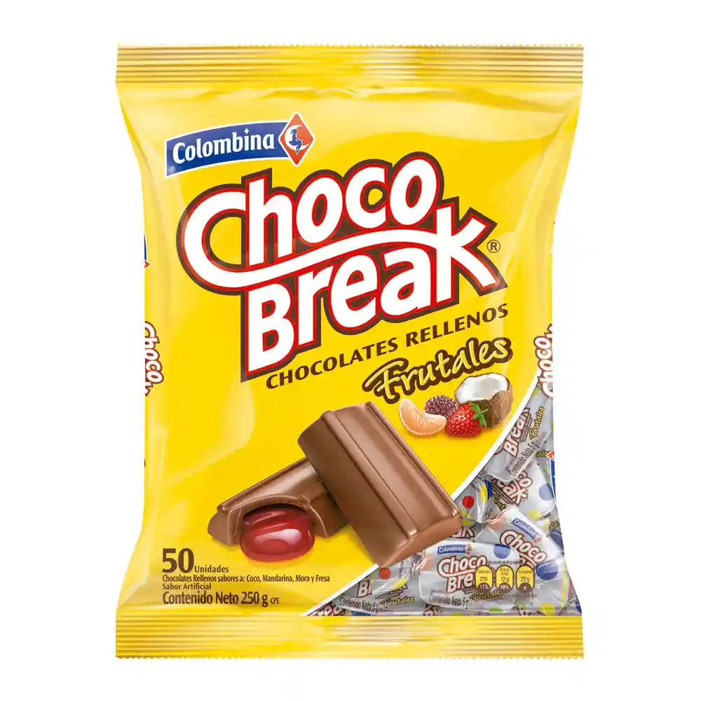 Choco Break Paquete 50 Unidades Surtido Frutal