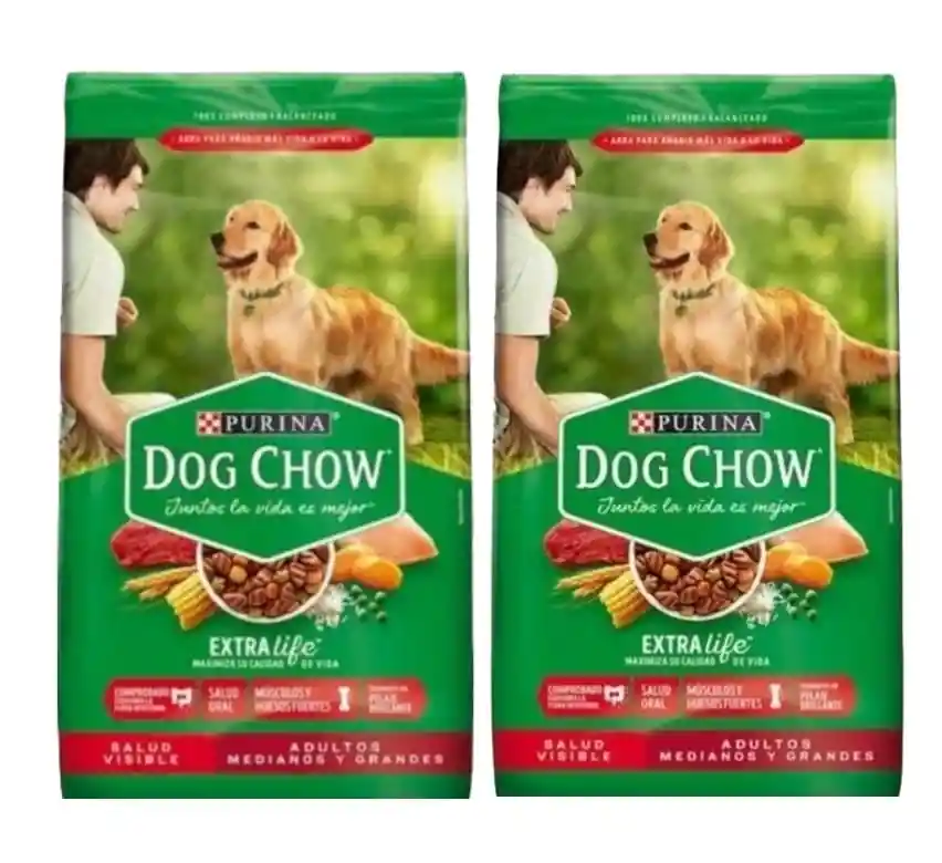 2 Dog Chow Adultos Razas Medianas Y Grandes 2k