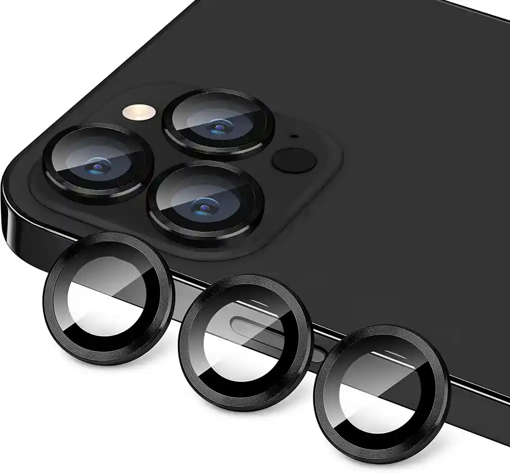 Protector Vidrio Aros Camara Iphone 15 Pro Max / 15 Pro Negro