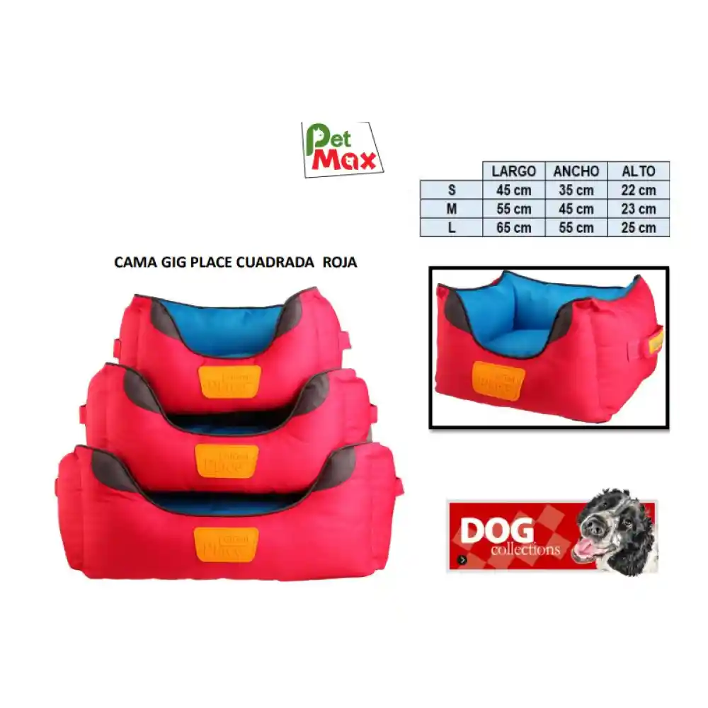 Cama Gig Place Cuadrada Rosada Con Azul L