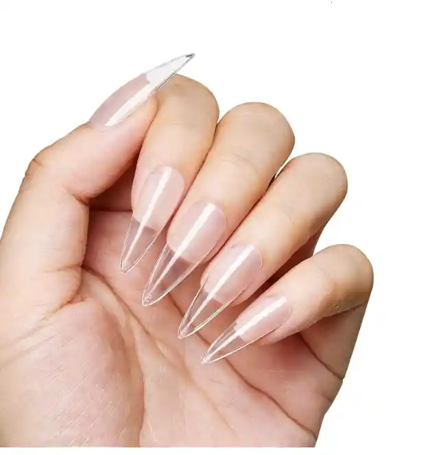 Uñas Postizas Transparentes X20 Forma Stiletto