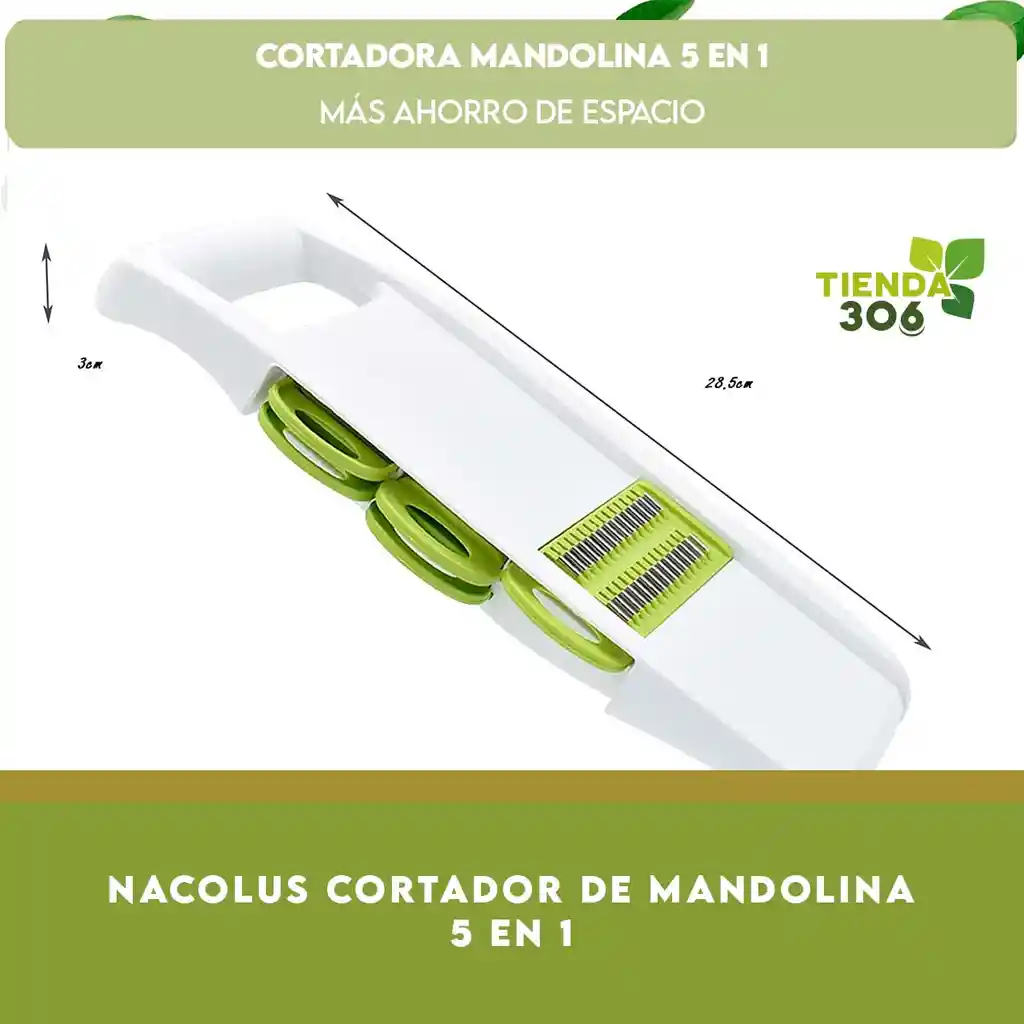 Nacolus Cortador De Mandolina 5 En 1, Ideal Para Cortar Verduras En Rodajas Papas Y Plátanos