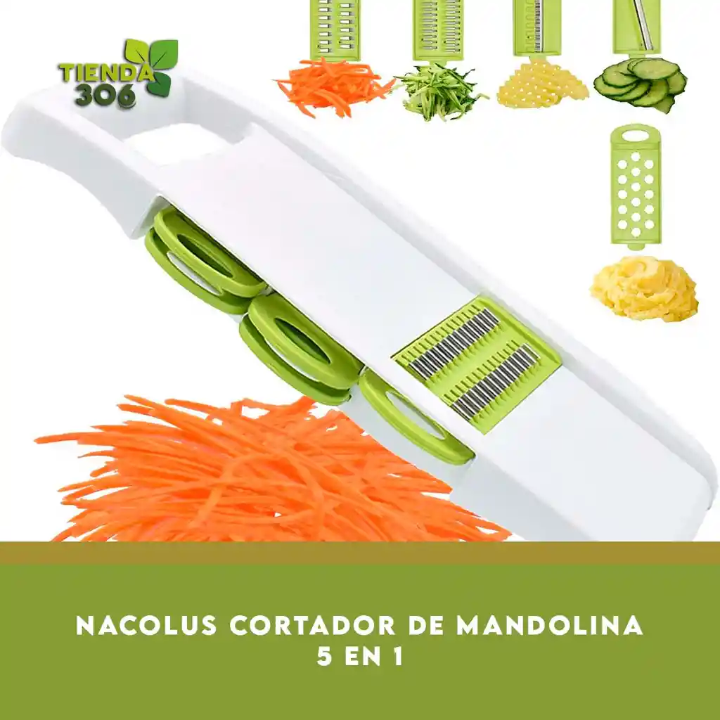 Nacolus Cortador De Mandolina 5 En 1, Ideal Para Cortar Verduras En Rodajas Papas Y Plátanos