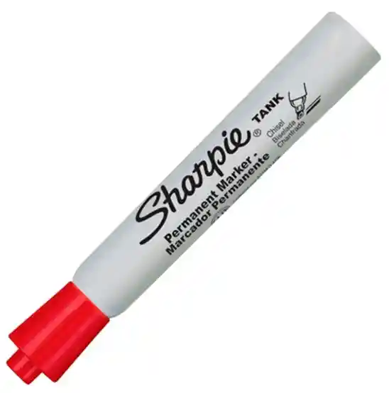 Caja De Marcador Sharpie Tank Permanente X12 Unds Surtido (negro, Rojo, Azul Y Verde) Punta Biselada