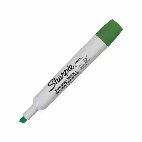 Caja De Marcador Sharpie Tank Permanente X12 Unds Surtido (negro, Rojo, Azul Y Verde) Punta Biselada