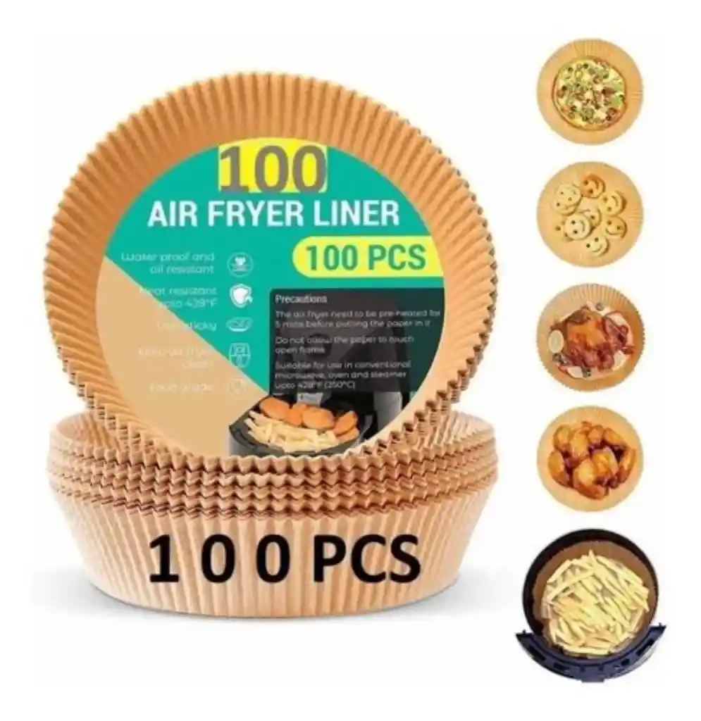 Canastilla Papel Antiadherente Air Fryer Freidora X 100 Und