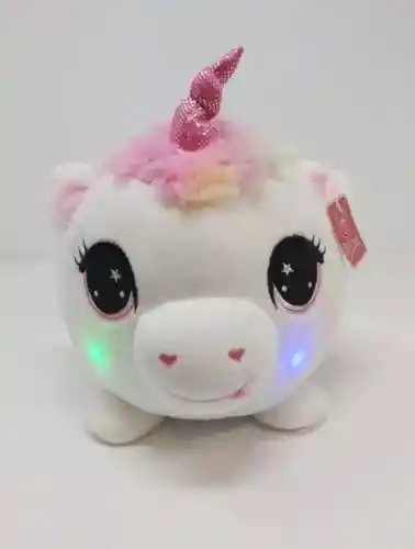 Alcancia Peluche Mario Bros Con Luz Unicornio